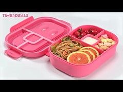 Plastic 4 Compartment Lunch Containers 1300ML Food Safe With Cutlery