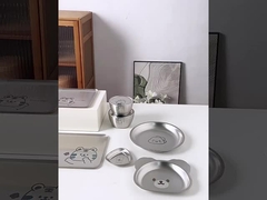 Round Kids Dinner Plates 304 Stainless Steel 3 Compartment Plates