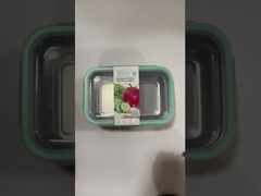 Leak Proof Metal Food Storage Containers Rectangular 500ml Capacity