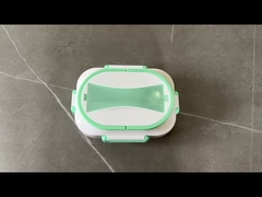 Electric Lunch Box 60W Four-Clasp Hand12V/24V Lunch Box With Carry Bag And Fork And Spoon White Blue