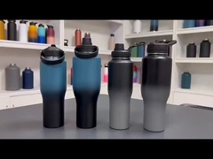 64oz Insulated Water Bottle With Paracord Handles & Strap Stainless Steel Metal