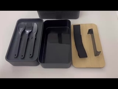 Bamboo Lid Thermal Bento Lunch Box Stackable Double Layer Microwave Safe