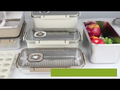 2L Stainless Steel Lunch Boxes Metal Food Containers With Refrigerator Safe