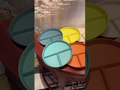 Reusable 3-Compartment Dinner Plate BPA-Free Microwave Dishwasher Safe Wheat Fiber PP