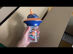 Cartoon Motif Reusable Plastic Straw Cup for Cold Drinks Orange 450ml