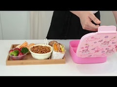 Convenient 4 Compartment Plastic Bento Lunch Box Reusable and Leak-proof for Kids' Meals