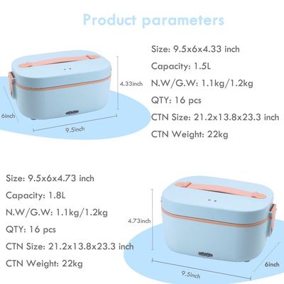 CE Electric Lunch Boxes 1.5L Portable Leak Proof Stainless Steel Food Container