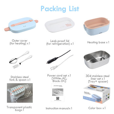 CE Electric Lunch Boxes 1.5L Portable Leak Proof Stainless Steel Food Container