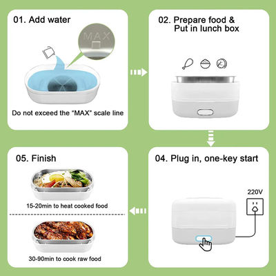 Leak Proof Bento Electric Cooker 1.4 Liters Portable Lunch Cooker