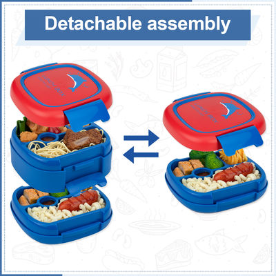 1400ml Plastic Bento Lunch Box Freezer Safe Double Layer For Kids Leakproof