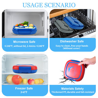 1400ml Plastic Bento Lunch Box Freezer Safe Double Layer For Kids Leakproof
