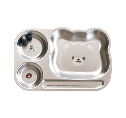 304 Stainless Steel Kids Dinner Plates Rectangle Smooth Edges