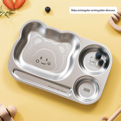 304 Stainless Steel Kids Dinner Plates Rectangle Smooth Edges