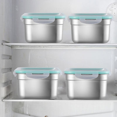 Leak Proof Metal Food Storage Containers Rectangular 500ml Capacity