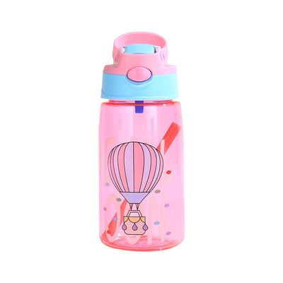 Silicone Sealed Plastic Straw Cup 480ml Cartoon Plastic Sippy Cup