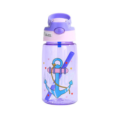 Silicone Sealed Plastic Straw Cup 480ml Cartoon Plastic Sippy Cup