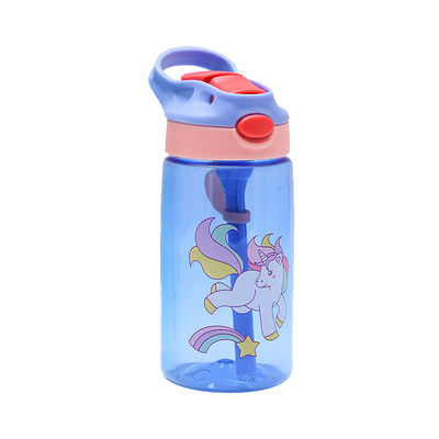 Silicone Sealed Plastic Straw Cup 480ml Cartoon Plastic Sippy Cup