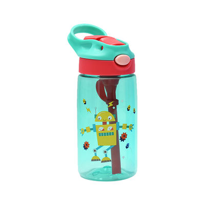 Silicone Sealed Plastic Straw Cup 480ml Cartoon Plastic Sippy Cup
