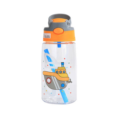 Silicone Sealed Plastic Straw Cup 480ml Cartoon Plastic Sippy Cup