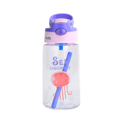 Silicone Sealed Plastic Straw Cup 480ml Cartoon Plastic Sippy Cup