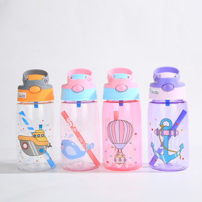 Silicone Sealed Plastic Straw Cup 480ml Cartoon Plastic Sippy Cup