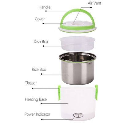 Round Rechargeable Heated Lunch Box 220V Electric Lunch Box 40w