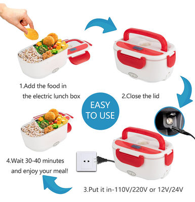 2 In 1 Electric Heated Lunch Box Car Home Portable Food Container