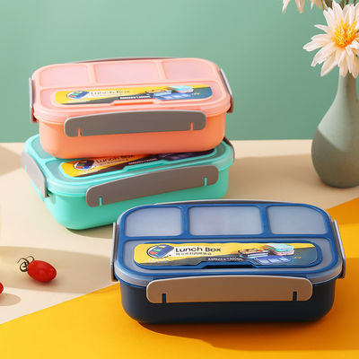 1300ml Plastic Bento Lunch Box Blue Food Grade Kids Bento Box