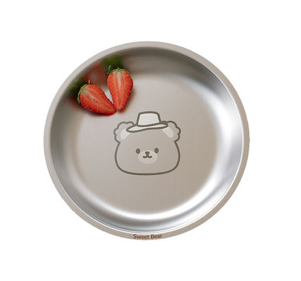 Stackable Stainless Steel Dinner Plate Set Round For Camping BBQ
