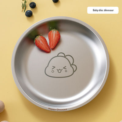 Stackable Stainless Steel Dinner Plate Set Round For Camping BBQ