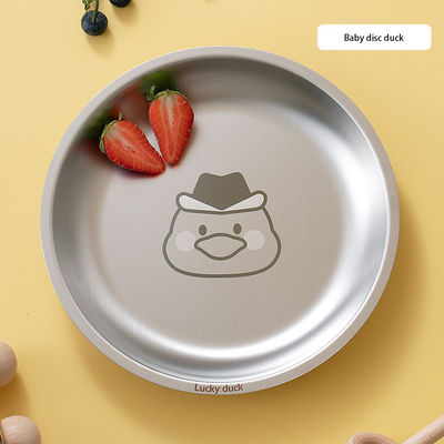 Stackable Stainless Steel Dinner Plate Set Round For Camping BBQ