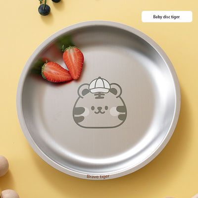 Stackable Stainless Steel Dinner Plate Set Round For Camping BBQ