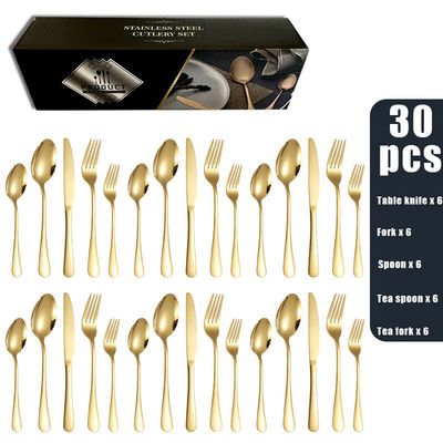 Stainless Steel 30 Piece Cutlery Set Sophisticated Opulent Metal ODM