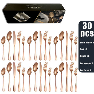 Stainless Steel 30 Piece Cutlery Set Sophisticated Opulent Metal ODM