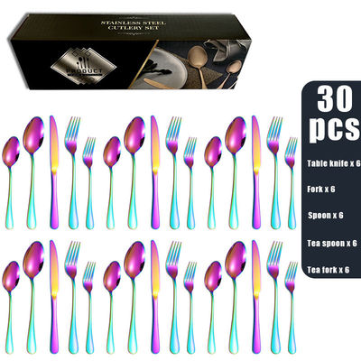 Stainless Steel 30 Piece Cutlery Set Sophisticated Opulent Metal ODM