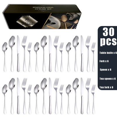 Stainless Steel 30 Piece Cutlery Set Sophisticated Opulent Metal ODM