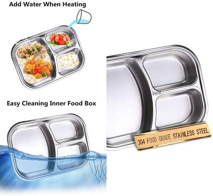 PP Electric Lunch Boxes 60W Stainless Steel Heated Lunch Box Multi Function OEM