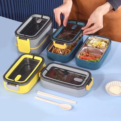 Single Layer Metal Bento Lunch Box Capacity 2L Portable PP Material