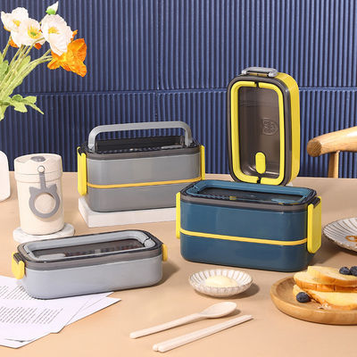 Single Layer Metal Bento Lunch Box Capacity 2L Portable PP Material