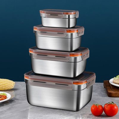 OEM Metal Food Storage Containers 3500ml Stainless Steel Sealed Containers