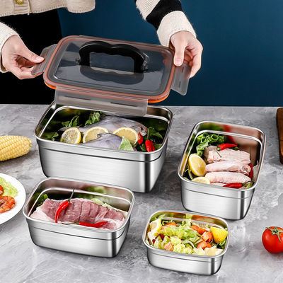 OEM Metal Food Storage Containers 3500ml Stainless Steel Sealed Containers