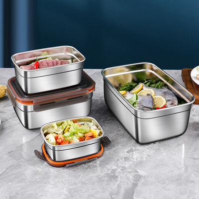 OEM Metal Food Storage Containers 3500ml Stainless Steel Sealed Containers