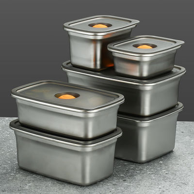 Rectangle Metal Food Storage Containers Rust Proof 304 Stainless Steel
