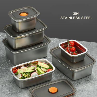 Rectangle Metal Food Storage Containers Rust Proof 304 Stainless Steel