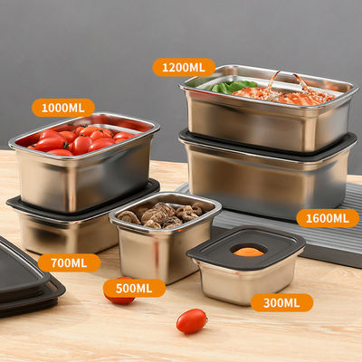 Rectangle Metal Food Storage Containers Rust Proof 304 Stainless Steel