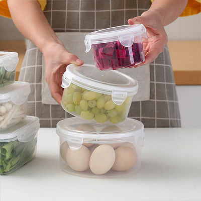 Square Plastic Lunch Containers 350ml Refrigerator Sealed Storage