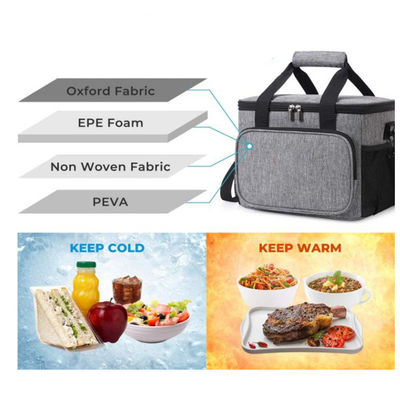 Abrasion Resistant Custom Insulated Lunch Bags Thermal Multi Pocket Lunch Bag