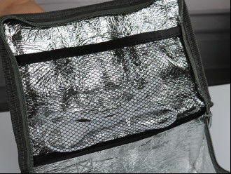 Oxford Fabric Eco Friendly Insulated Lunch Bag OEM Built-In Mesh Pocket Grey