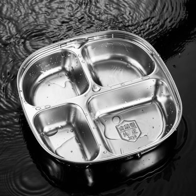 Eco Friendly 4 Compartment Dinner Plates SS Anti Corrosion With Lid