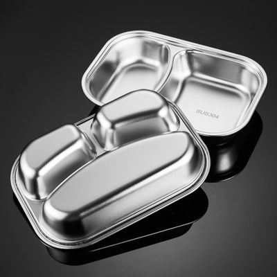 Eco Friendly 4 Compartment Dinner Plates SS Anti Corrosion With Lid